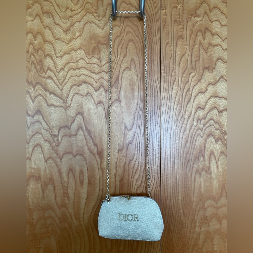 Authentic Dior Upcycled Versatile Gold Beauty Pouch on Chain